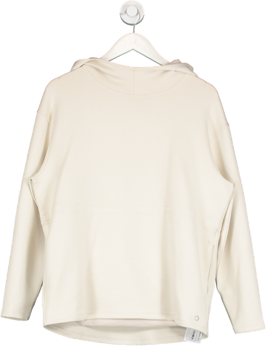 M&S Beige Cotton Rich Relaxed Hoodie UK 18