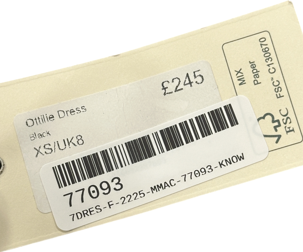 Rixo Black Ottilie Mini Dress UK 8