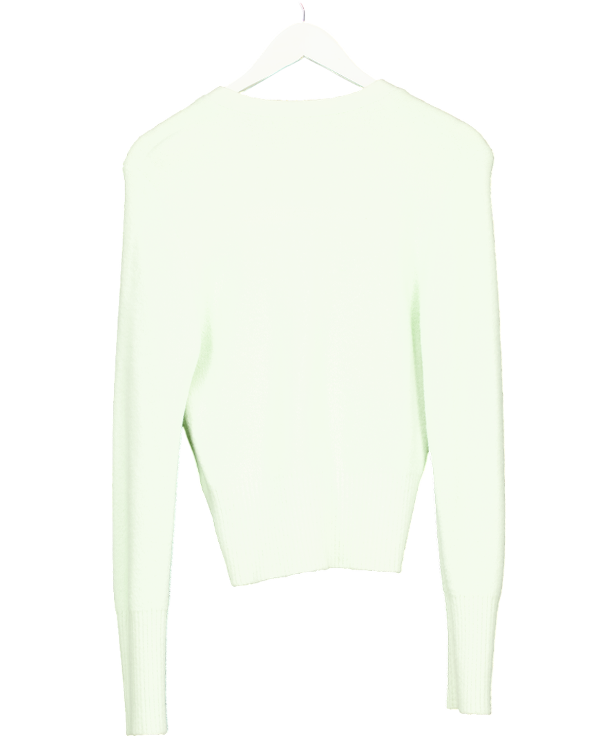 ZARA Green Knit Cardigan With Rhinestone Buttons UK XL