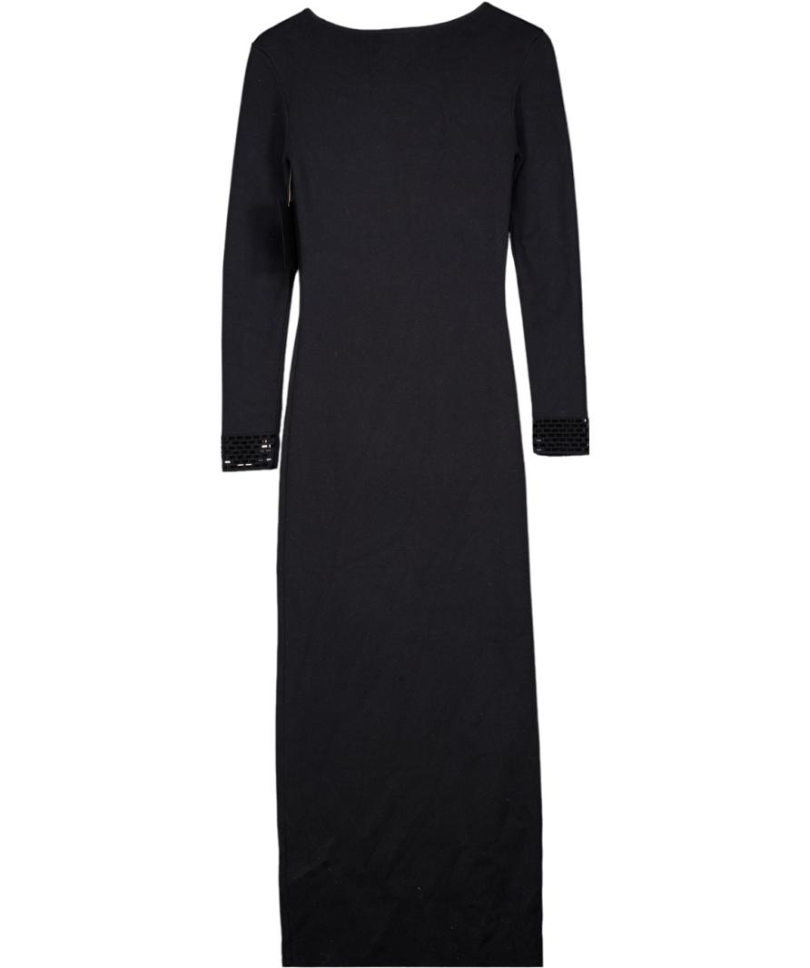 Retrofete Black Raelle Embellished Knit Dress UK S