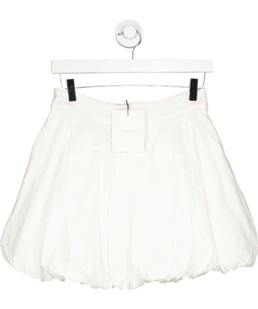 DISSH White Maria Linen Mini Skirt UK 6