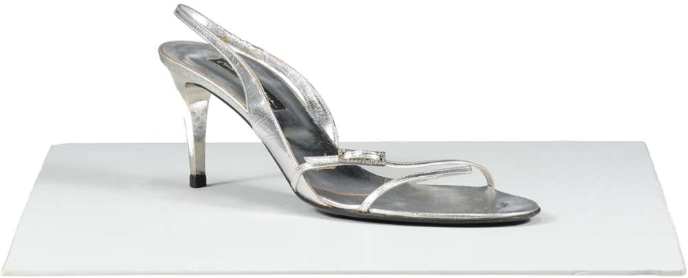 Mario Bologna Metallic Dimante Buckle Sandal UK 6 EU 39 👠