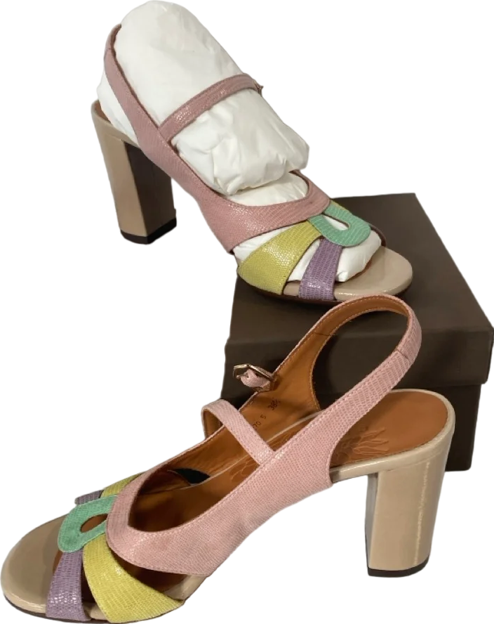 CHIE MIHARA Multicoloured Badena Colour Block Sling Back Court Shoes, Mint/lavender/lemon BNIB UK 5.5 EU 38.5 👠