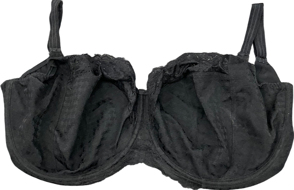 SimplyBe Black Underwired Lace Trimmed Bra UK 40K