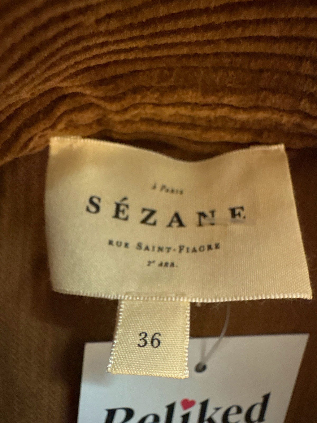 Sézane Brown Corduroy Midi Skirt UK 8