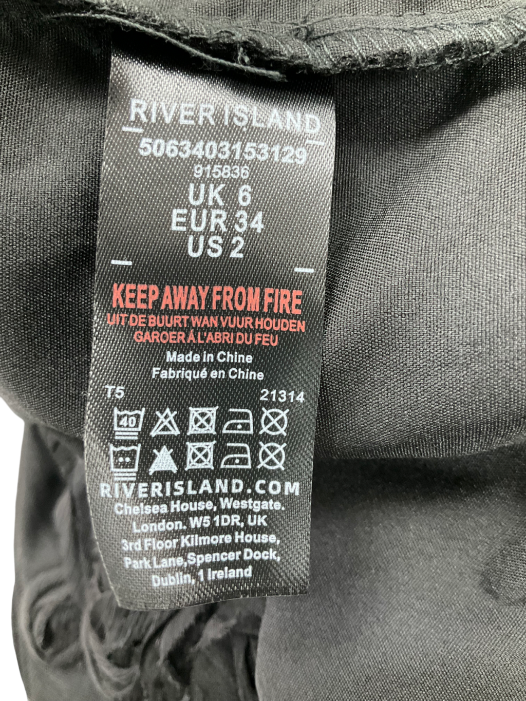 River Island Black 3d Floral Embroidered Bow Detail Shell Top UK 6