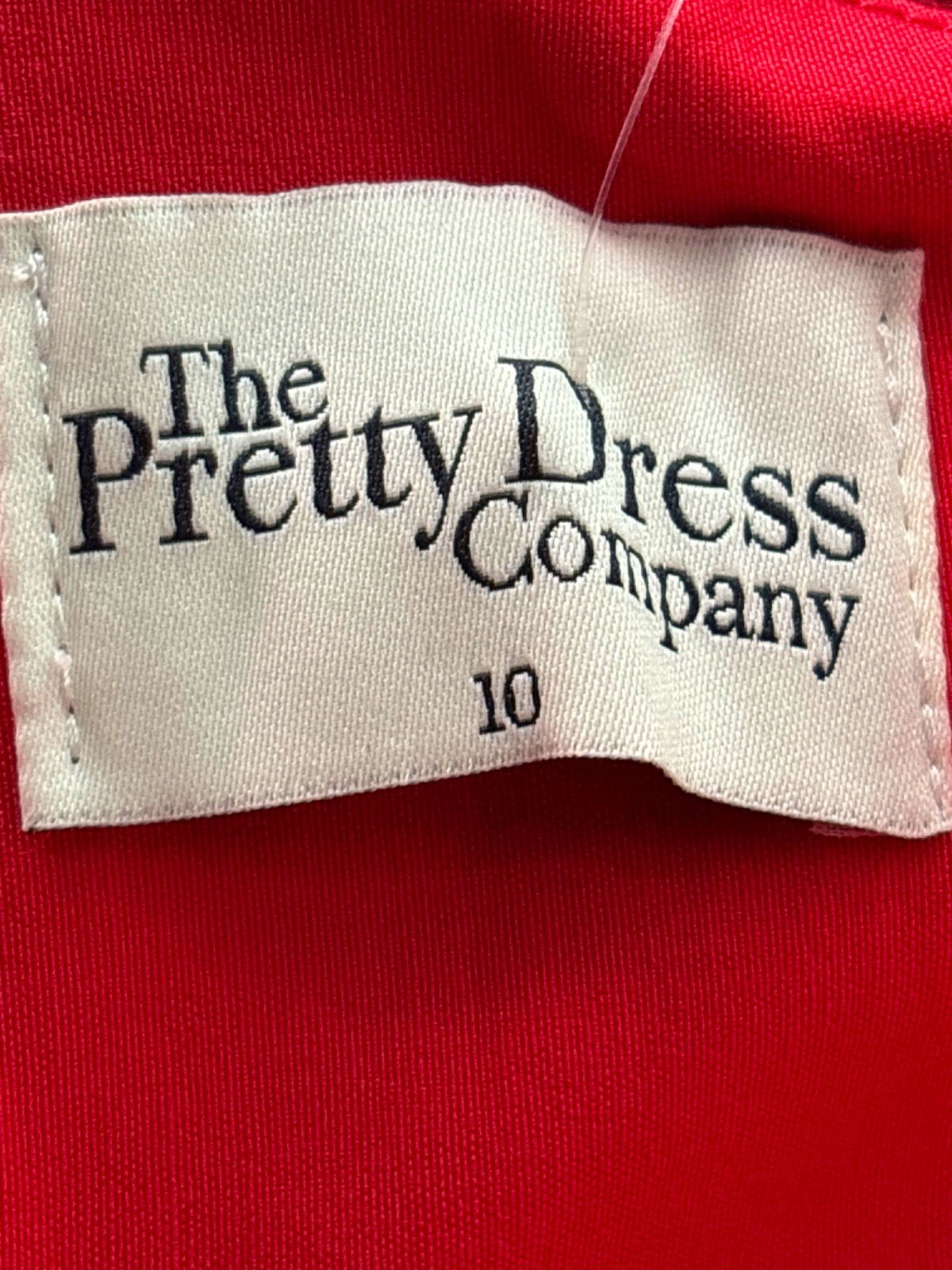 The Pretty Dress Company Red Sequin One-Shoulder Midi Dress Size UK 10