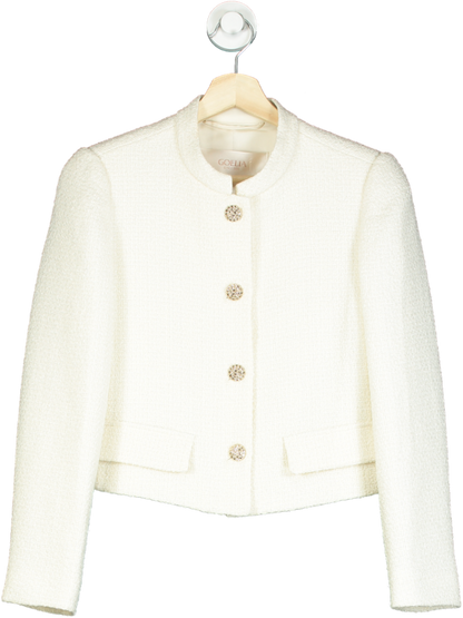 Goelia White Textured Blazer XS