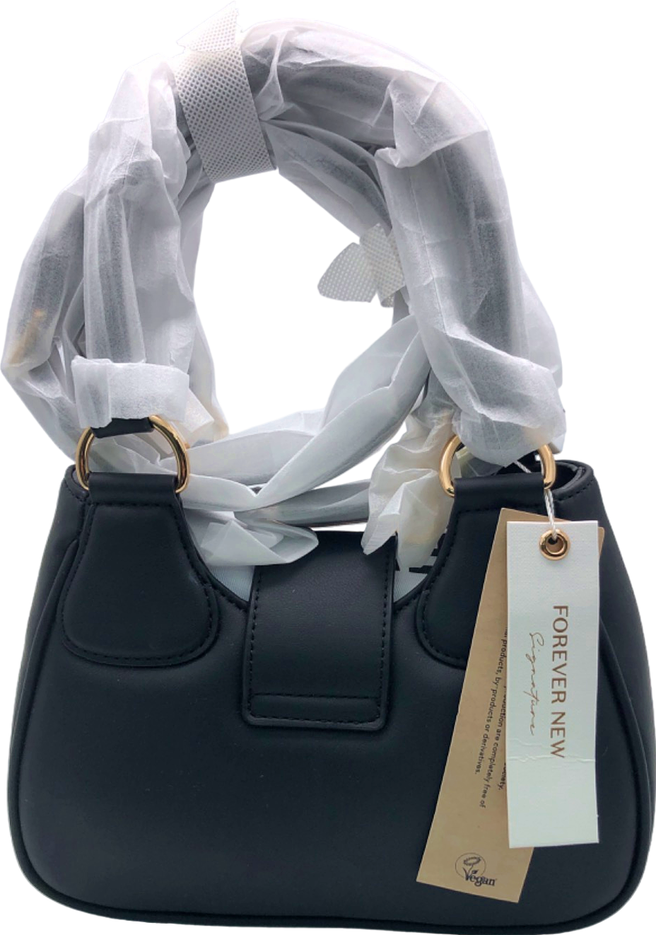 Forever New Black Madison Buckle Moon Bag