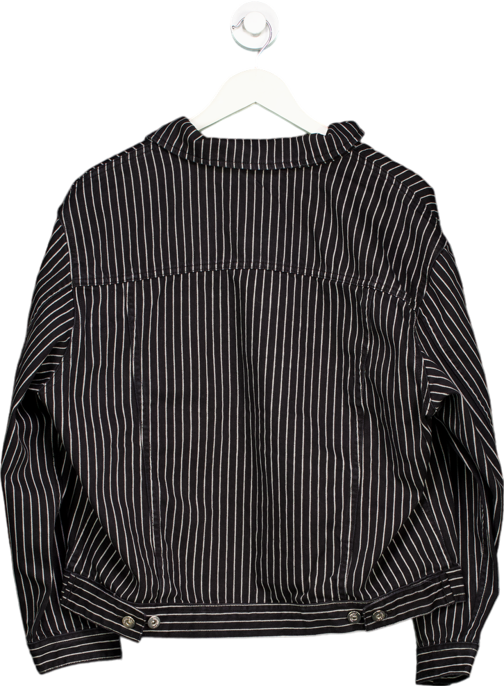 Collusion Black Striped Denim Jacket UK 10