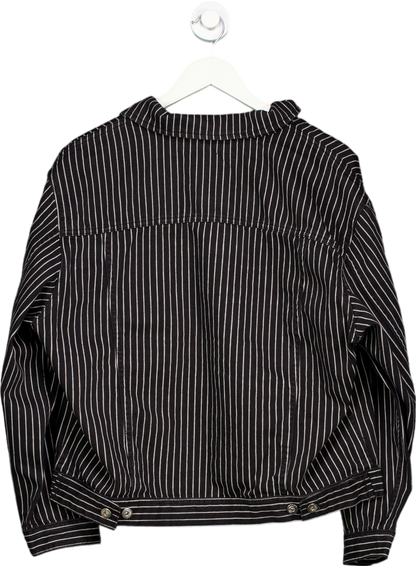 Collusion Black Striped Denim Jacket UK 10