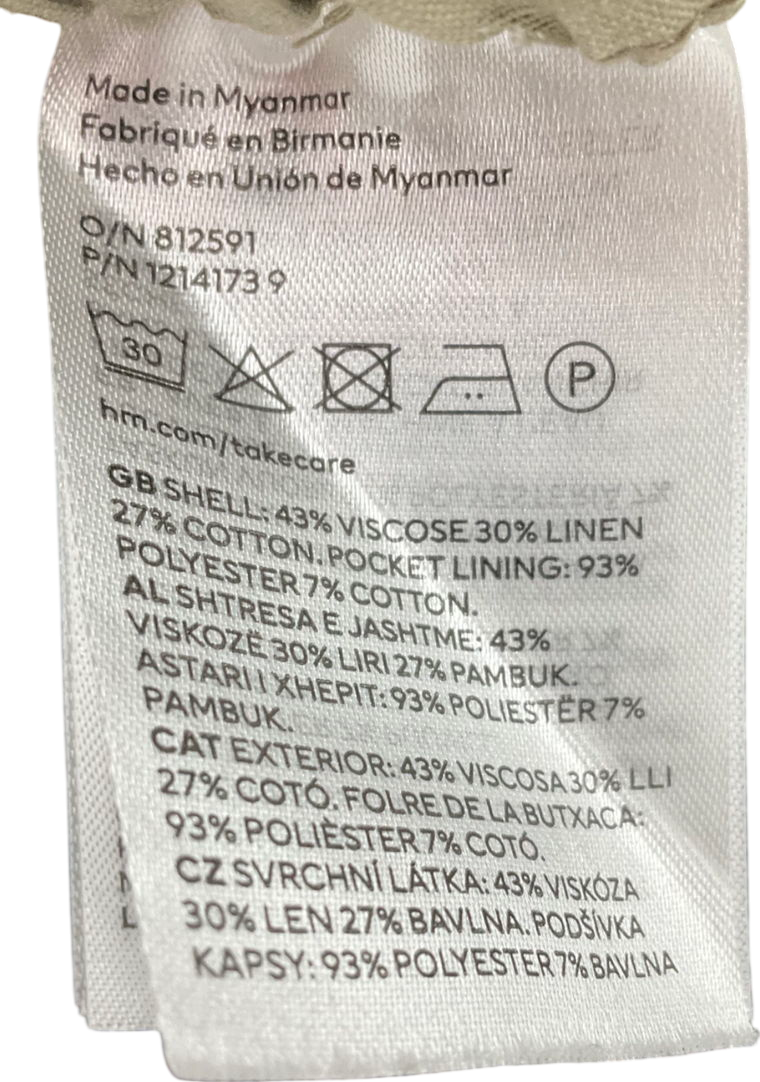 H&M Green Linen-blend Shorts UK XS