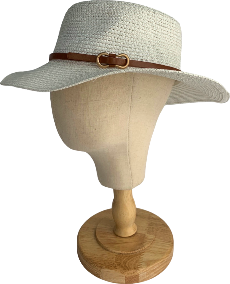 White Straw Hat One Size