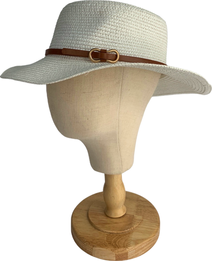 White Straw Hat One Size