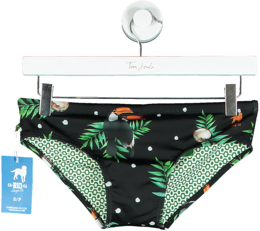 Carioca Black Toucan Print Bikini Bottoms UK S