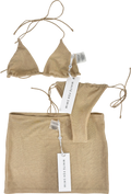 White Fox Beige Matera Bikini Set With Skirt UK S