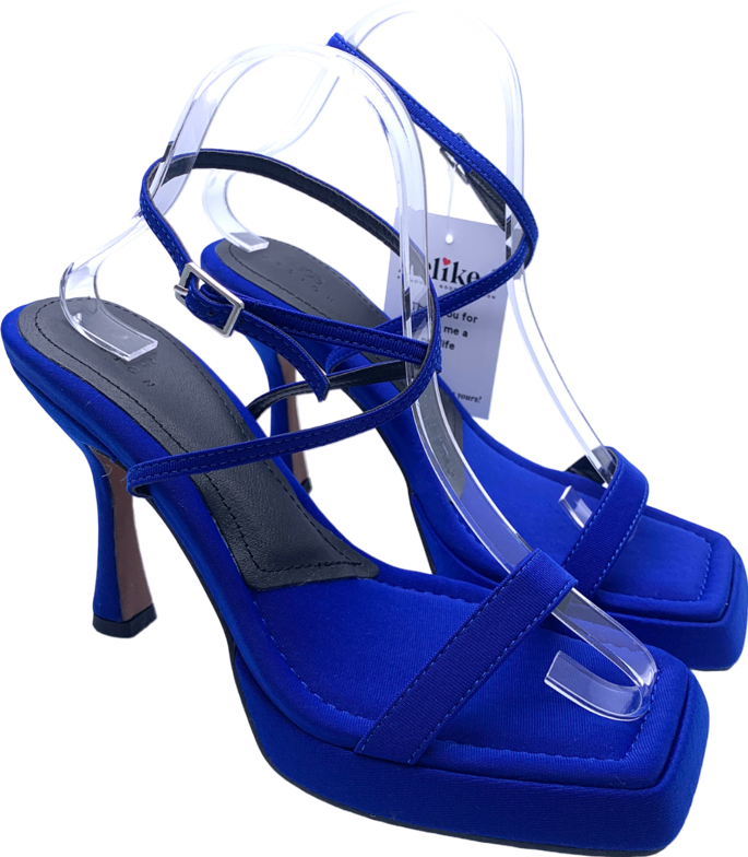 ASOS Blue Nimble Slim Platform High Heeled Sandals UK 6 EU 39 👠