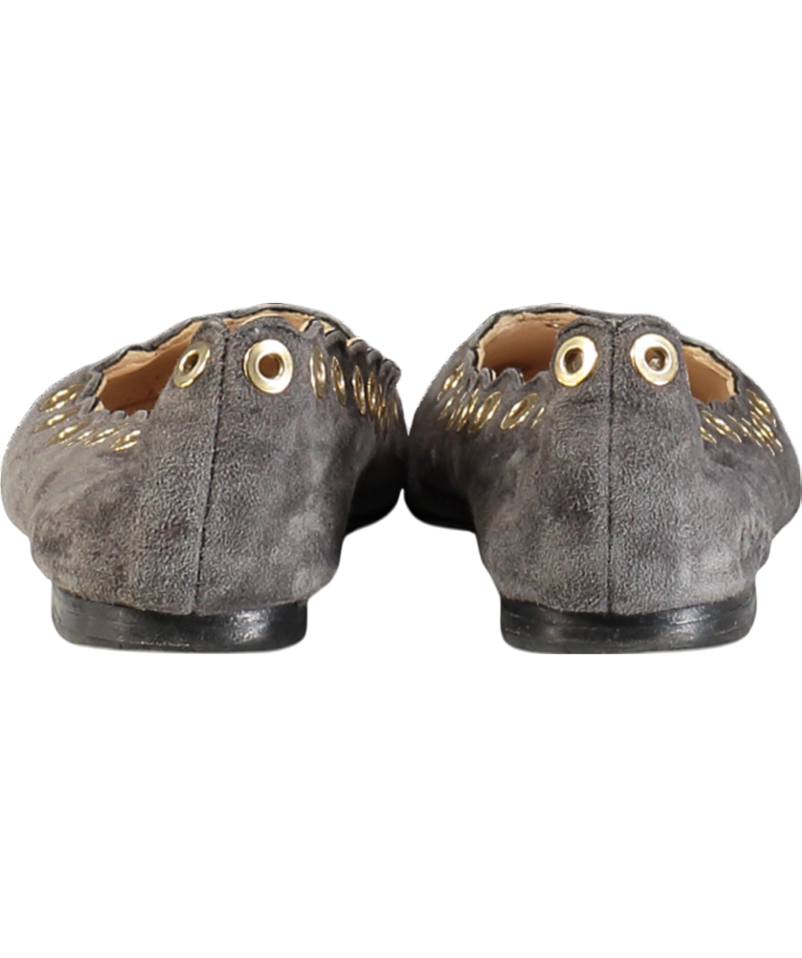 CHLOE Grey Suede Pumps With Gold Eyelets UK 12.5 EU 31 👼