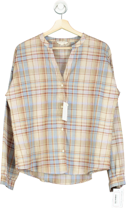 Beaufort & Blake Neutral Check Bouvardia Nehru Shirt L