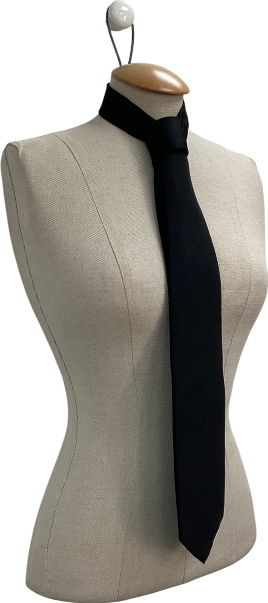 Porter Pepperell Black Silk Tie One Size