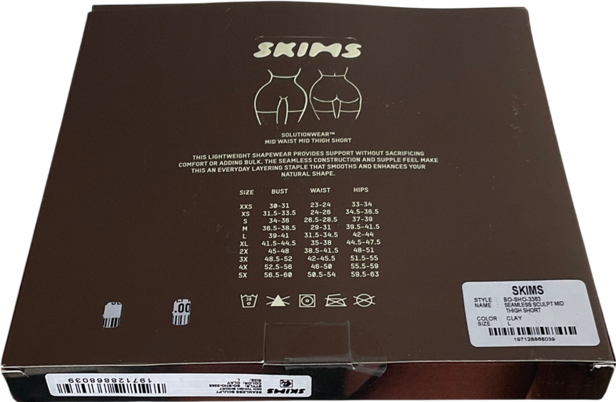 SKIMS Beige Seamless Sculpt Mid Waist Mid Thigh Short- Clay UK L