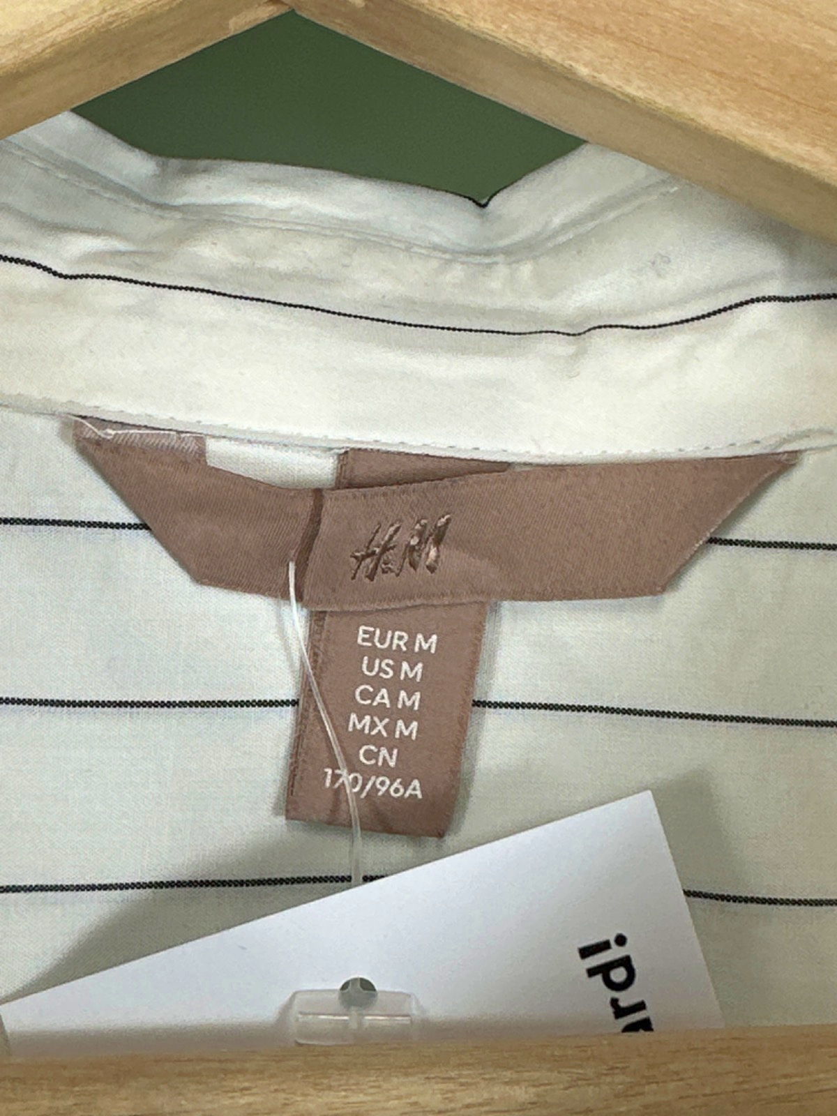 H&M White Striped Shirt UK M