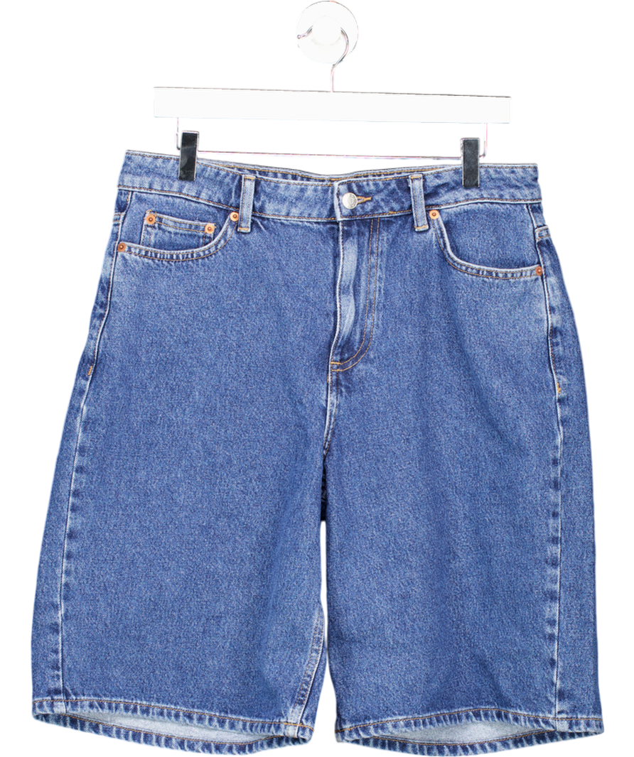 NA-KD Blue Low Waist Wide Denim Shorts  Eu 38 UK 10/12