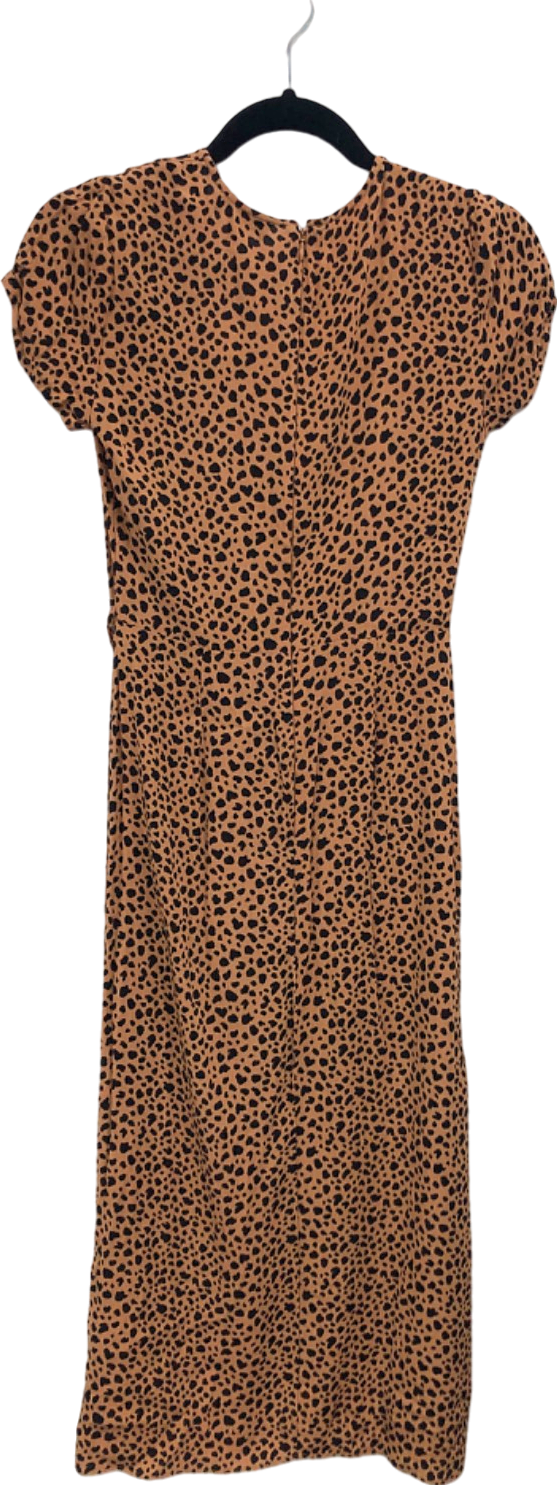 Warehouse Leopard Print Midi Dress UK 6