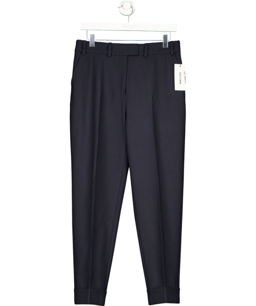 Cefinn Blue Clement New Wool Easy Waist Turn Up Trouser UK 10