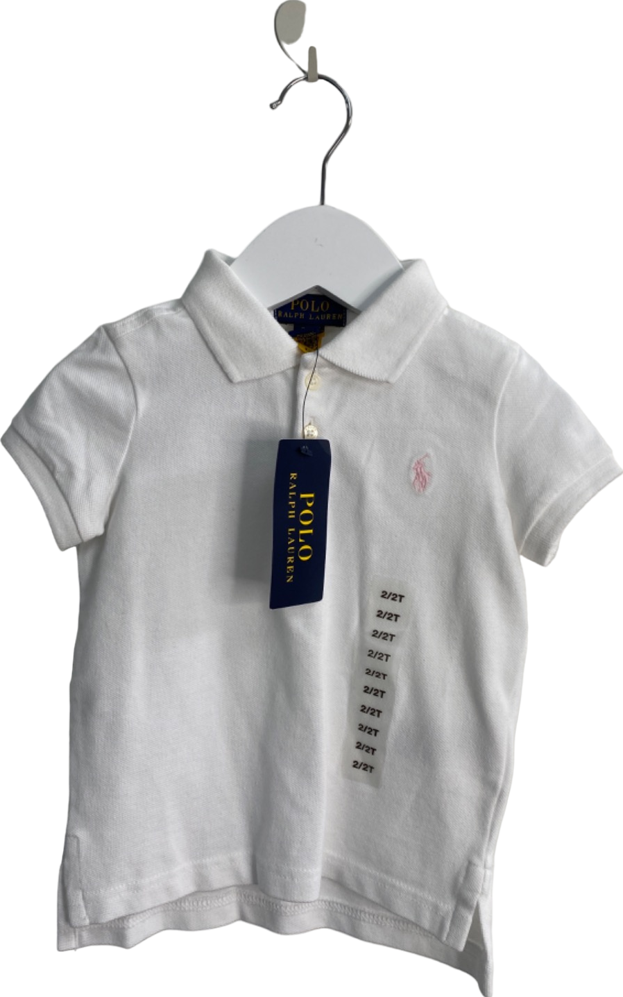 Ralph Lauren White SS Polo Shirt UK 2T