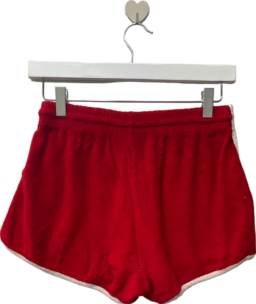 British Vogue Red Terry Shorts UK S