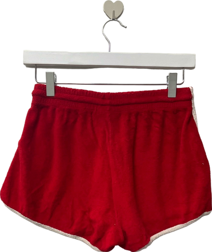 British Vogue Red Terry Shorts UK S