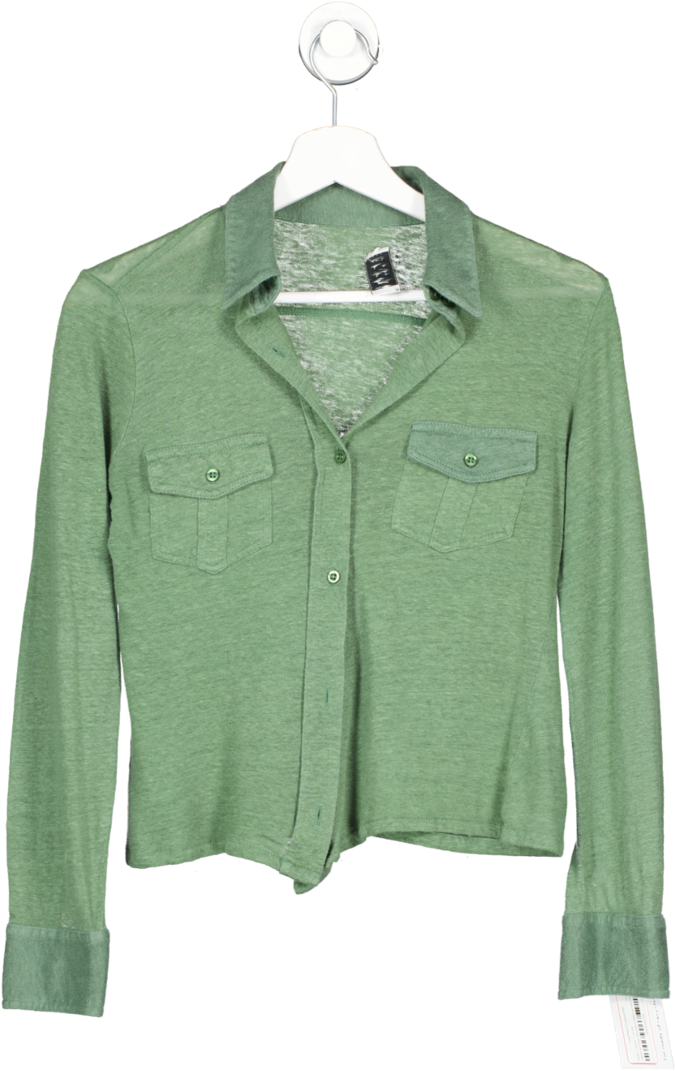 Paulie Green Long Sleeve Cropped Shirt UK XS