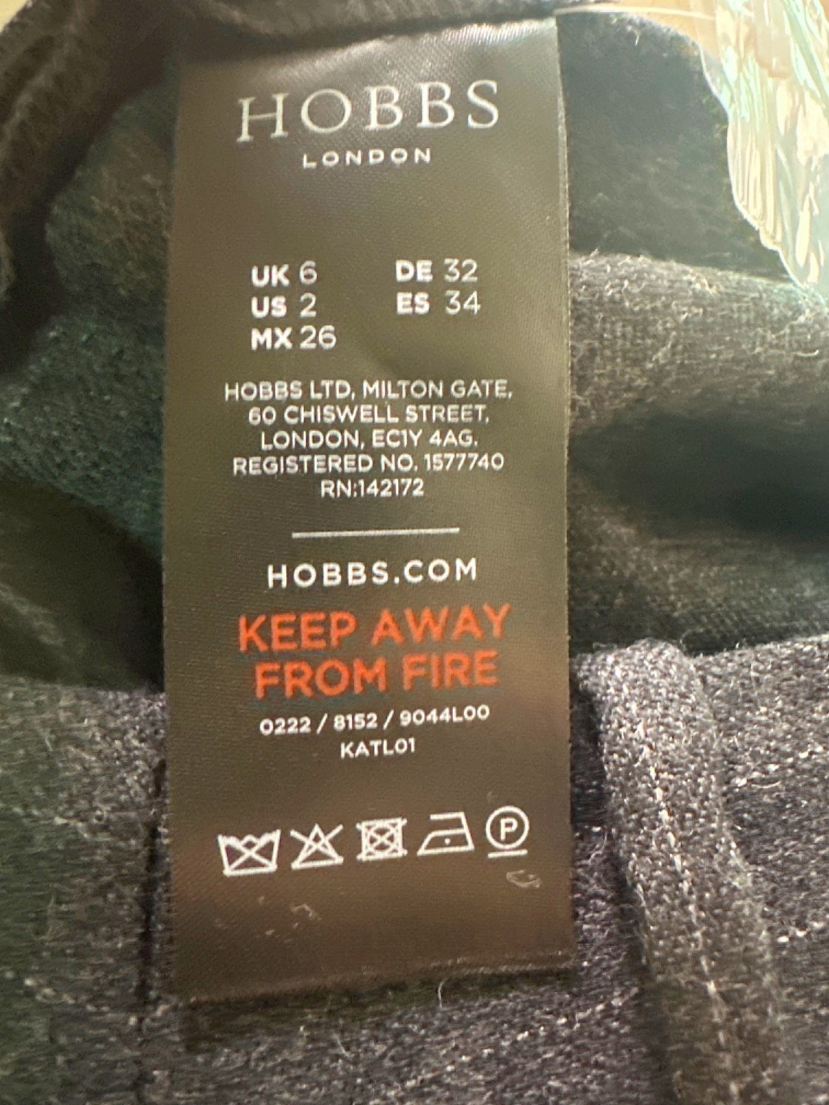 Hobbs Charcoal grey tailored Chelsea Trouser UK 6