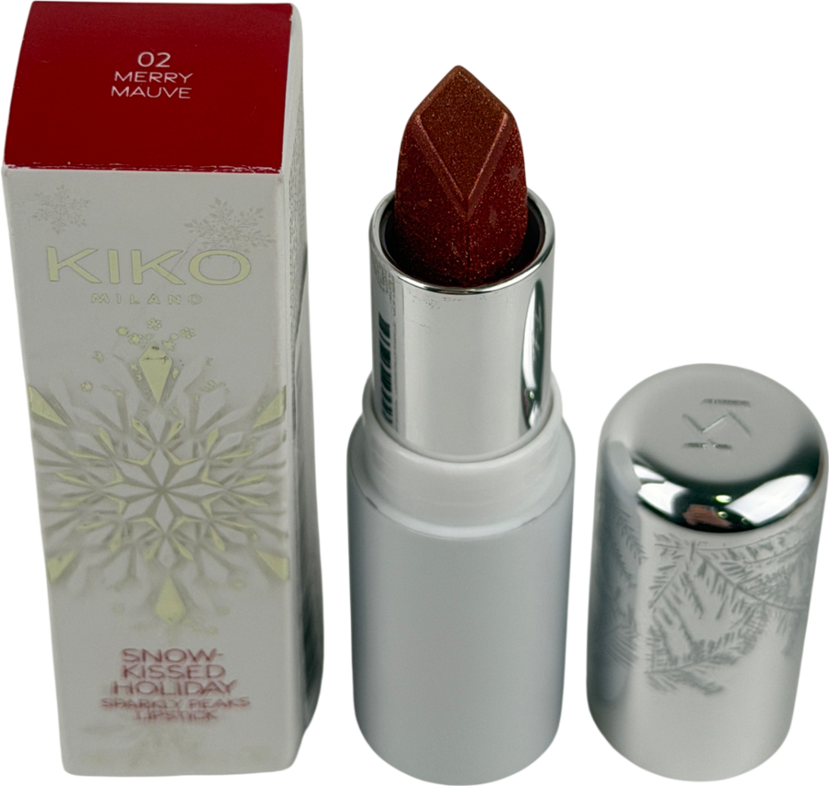Kiko Snow-kissed Holiday Sparkly Peaks Lipstick 02 Merry Mauve 3.5g