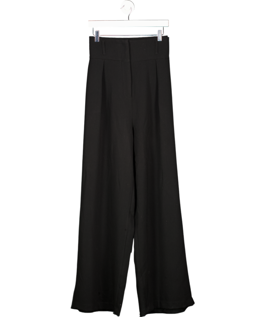 Karen Millen Black Viscose Blend Tailored Wide Leg Trousers UK 20