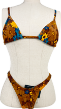 Snrkibr Brown Autumn Blooms Bikini UK XS