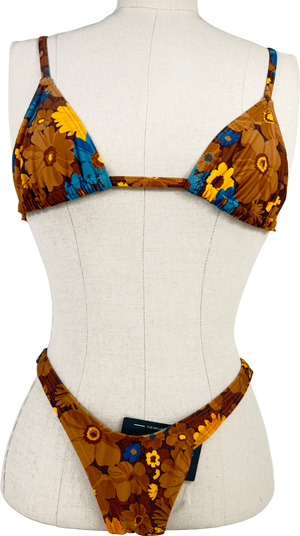 Snrkibr Brown Autumn Blooms Bikini UK XS