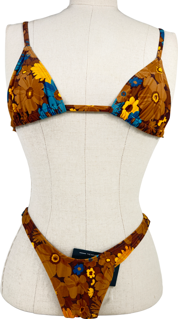 Snrkibr Brown Autumn Blooms Bikini UK XS