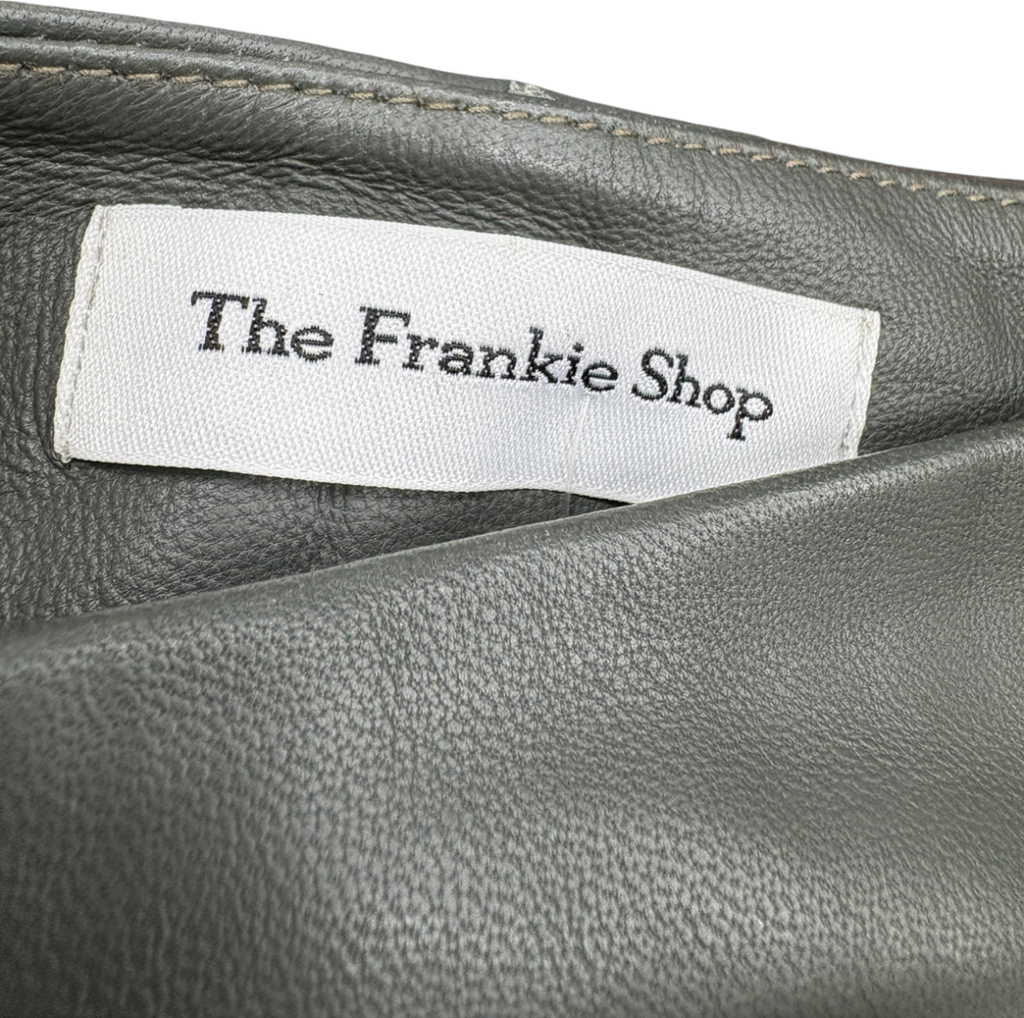 FRANKIE SHOP Green Leather Wrap Cleo Mini Skirt UK XS