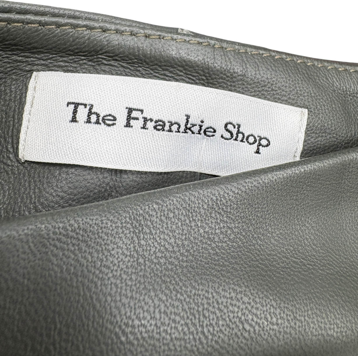 FRANKIE SHOP Green Leather Wrap Cleo Mini Skirt UK XS