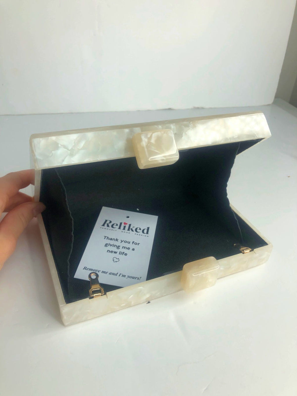 Cream Mother of Pearl Effect Jewellery Box