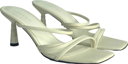 Charles & Keith White Strappy Heeled Sandals UK 6