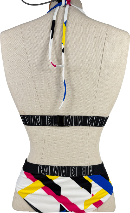 Calvin Klein Multicoloured Logo Triangle Bikini UK S/M