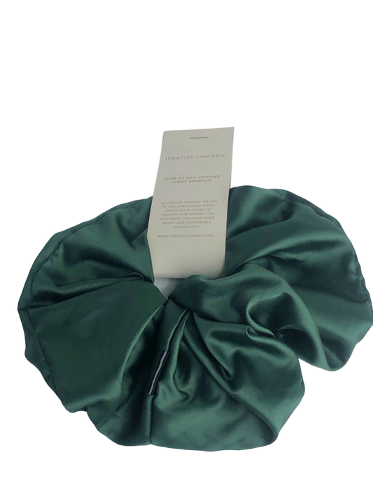 Identity Lingerie Green Satin Hair Scrunchie