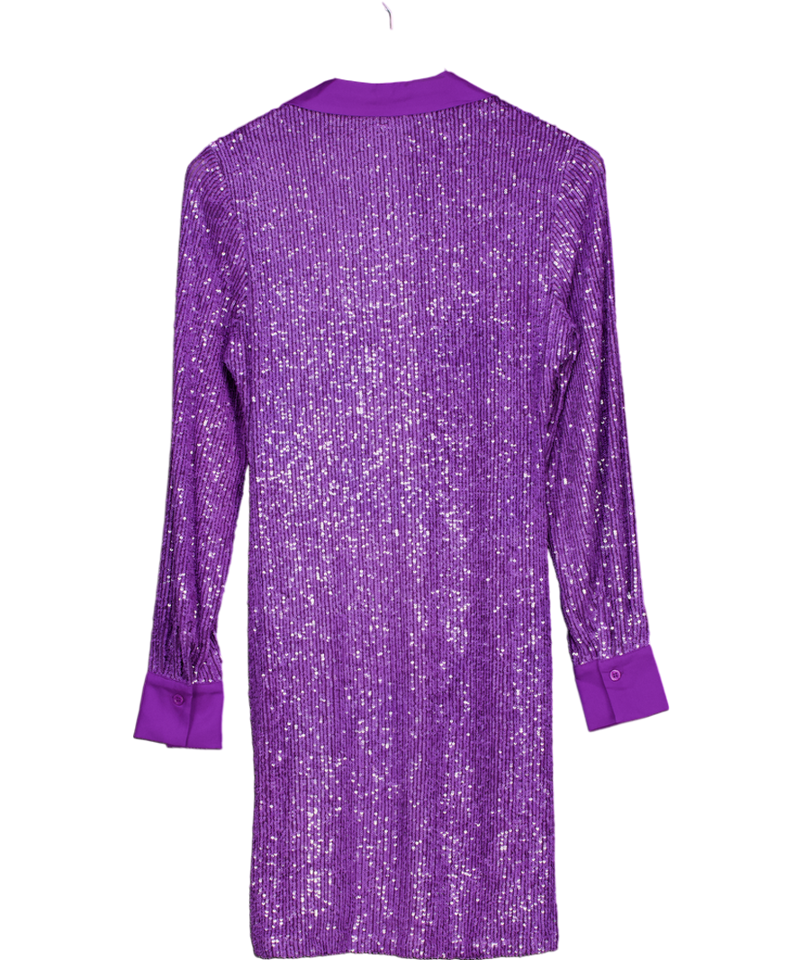 sparkly purple shirt dress Spring Fashion Sparkly Sequin Short Dresses Women Clothing Elegant Luxury Shirt Lapel Skinny Party Mini Dress Mujer Vestidos