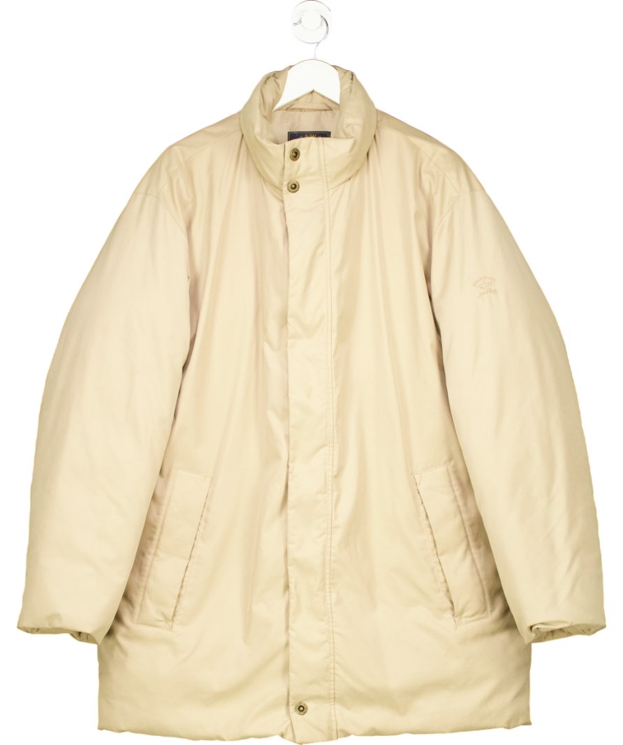 Paul & Shark Beige Genuine Goose Down Puffer Coat UK L