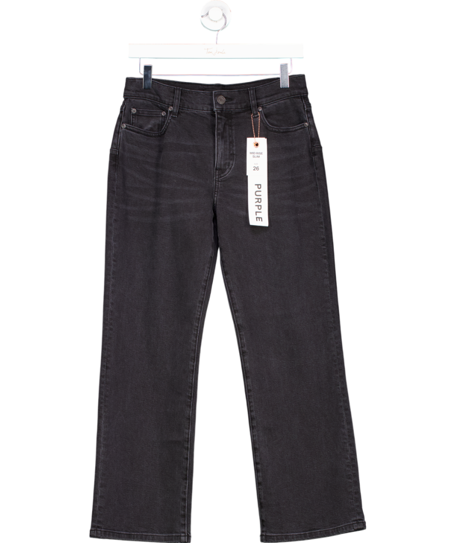 purple Black Slim Mid Rise Slight Crop UK W26