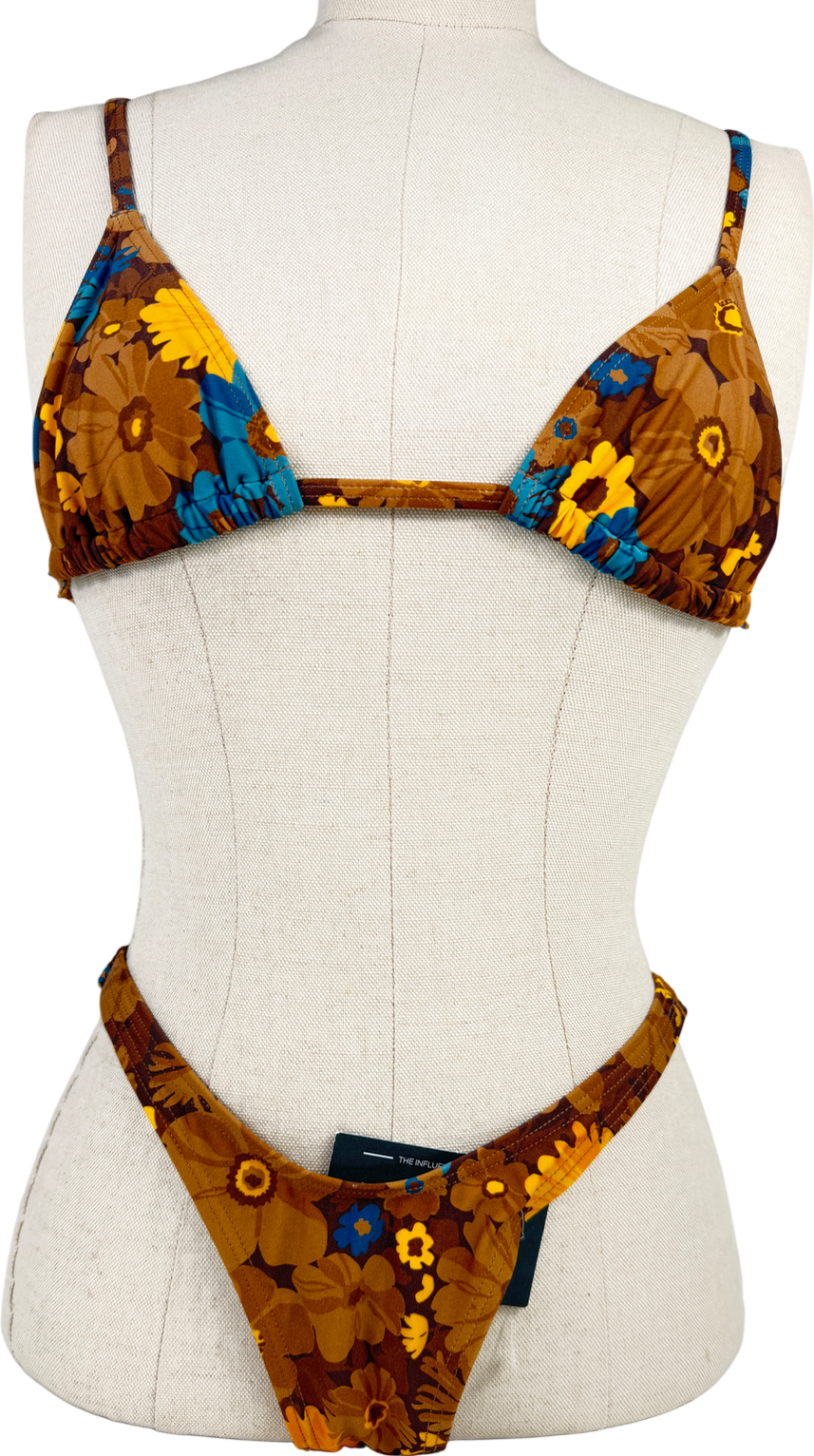 Snrkibr Brown Autumn Blooms Bikini UK XS