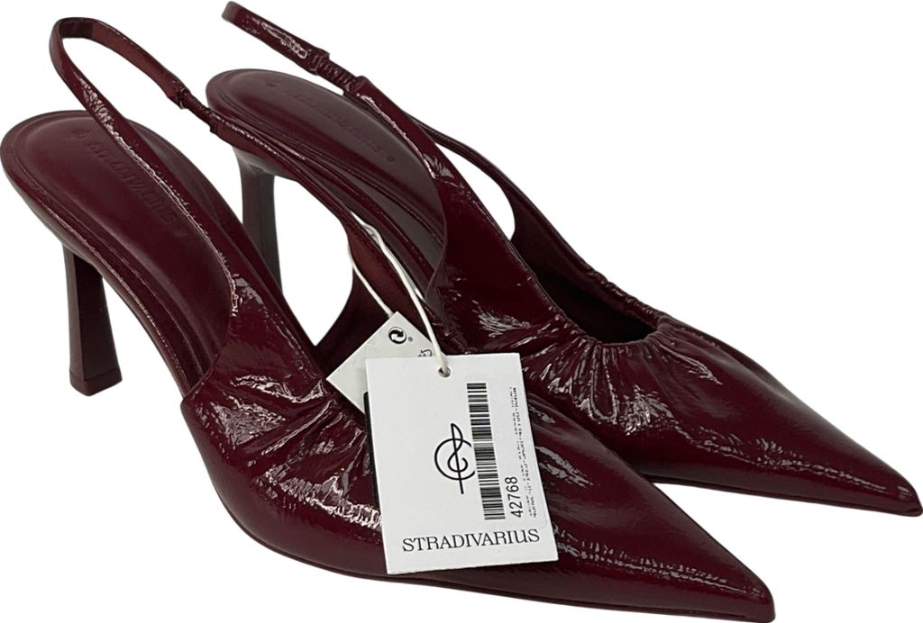 stadivarius Red Slingback Heeled Court In Burgundy UK 7 EU 40 👠